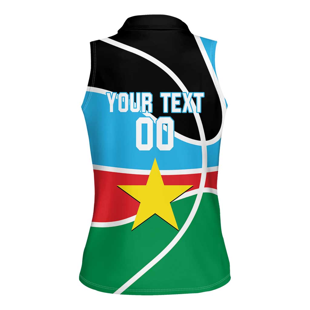 South Sudan Basketball Custom Women Sleeveless Polo Shirt Come On Bright Stars - Wonder Print Shop