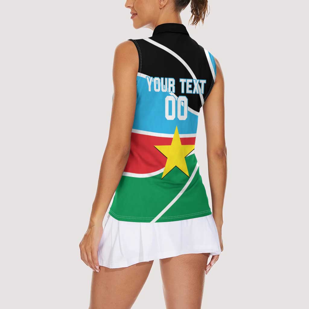 South Sudan Basketball Custom Women Sleeveless Polo Shirt Come On Bright Stars - Wonder Print Shop