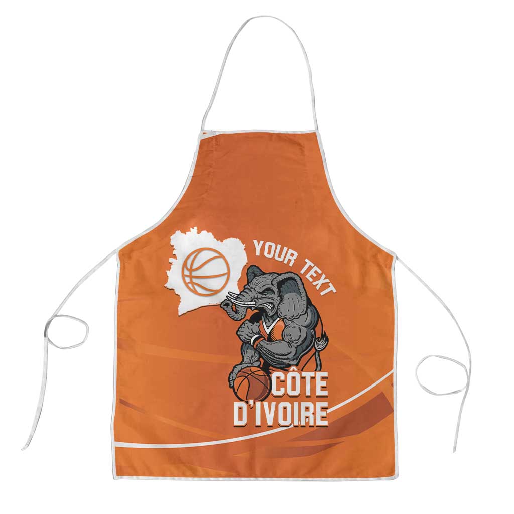 Ivory Coast Basketball Custom Apron Allez Les Elephants - Wonder Print Shop