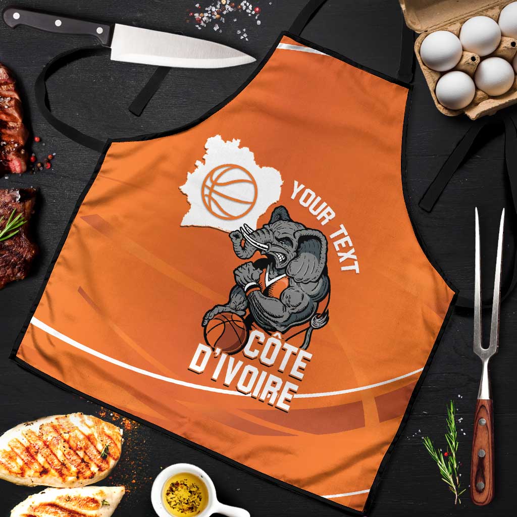 Ivory Coast Basketball Custom Apron Allez Les Elephants - Wonder Print Shop
