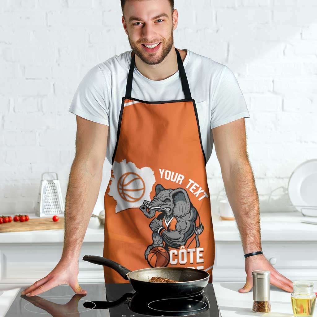 Ivory Coast Basketball Custom Apron Allez Les Elephants - Wonder Print Shop