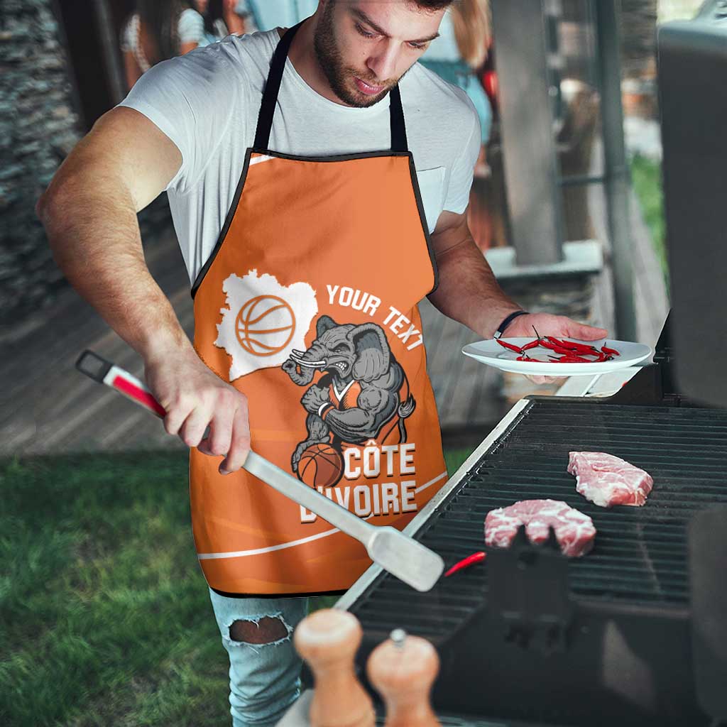 Ivory Coast Basketball Custom Apron Allez Les Elephants - Wonder Print Shop