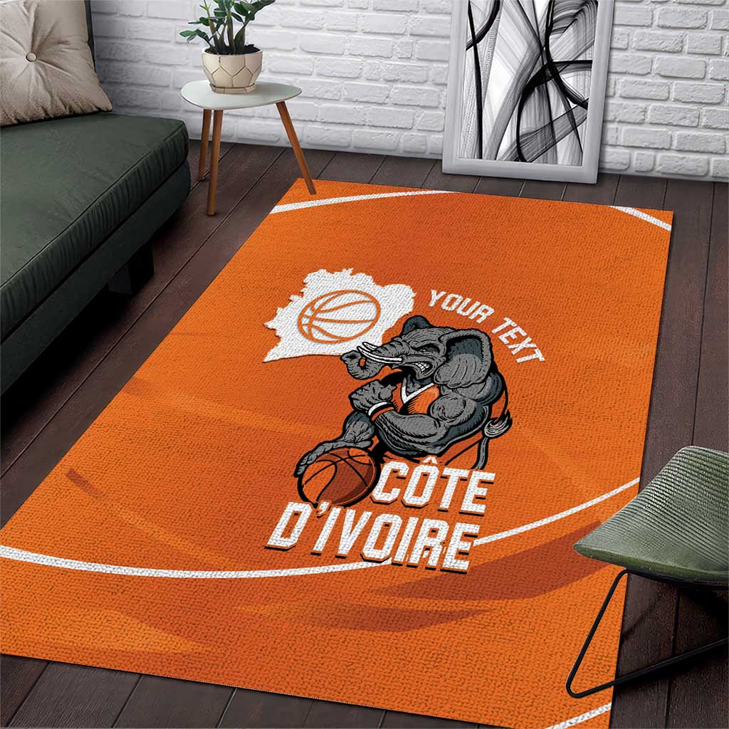 Ivory Coast Basketball Custom Area Rug Allez Les Elephants - Wonder Print Shop