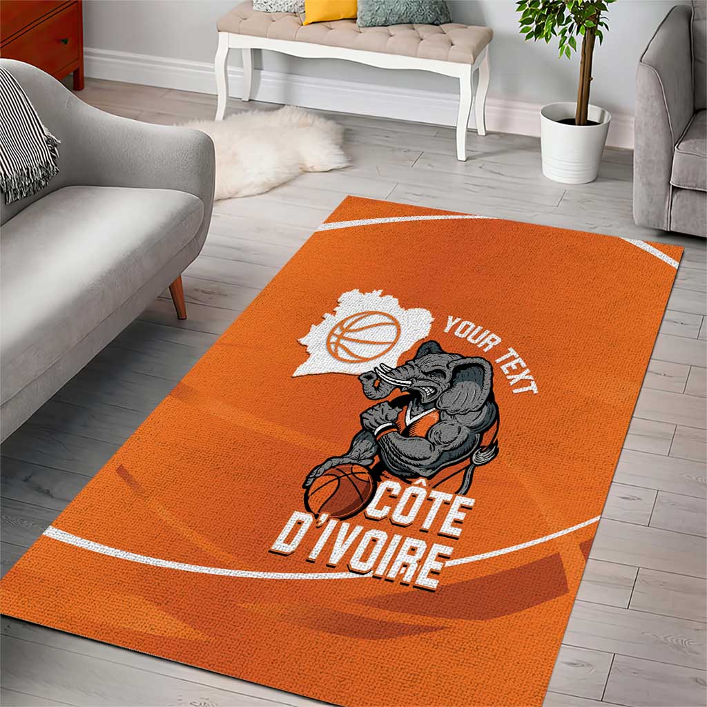 Ivory Coast Basketball Custom Area Rug Allez Les Elephants - Wonder Print Shop