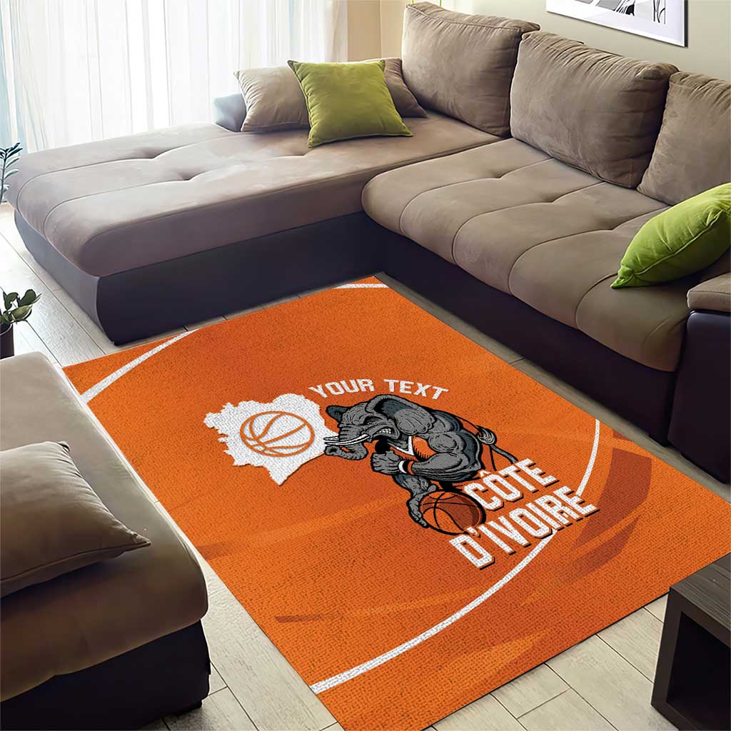 Ivory Coast Basketball Custom Area Rug Allez Les Elephants - Wonder Print Shop