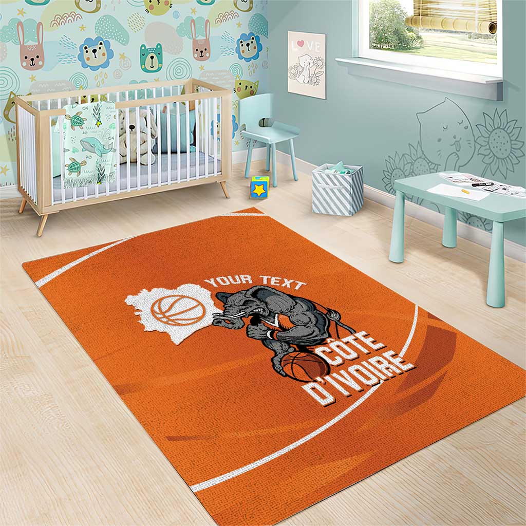 Ivory Coast Basketball Custom Area Rug Allez Les Elephants - Wonder Print Shop