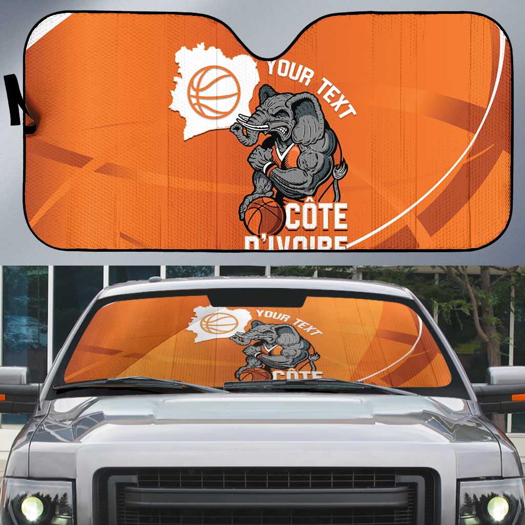 Ivory Coast Basketball Custom Auto Sun Shade Allez Les Elephants - Wonder Print Shop