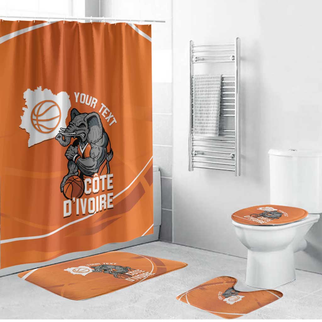 Ivory Coast Basketball Custom Bathroom Set Allez Les Elephants - Wonder Print Shop
