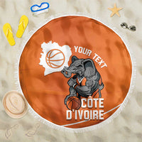 Ivory Coast Basketball Custom Beach Blanket Allez Les Elephants - Wonder Print Shop