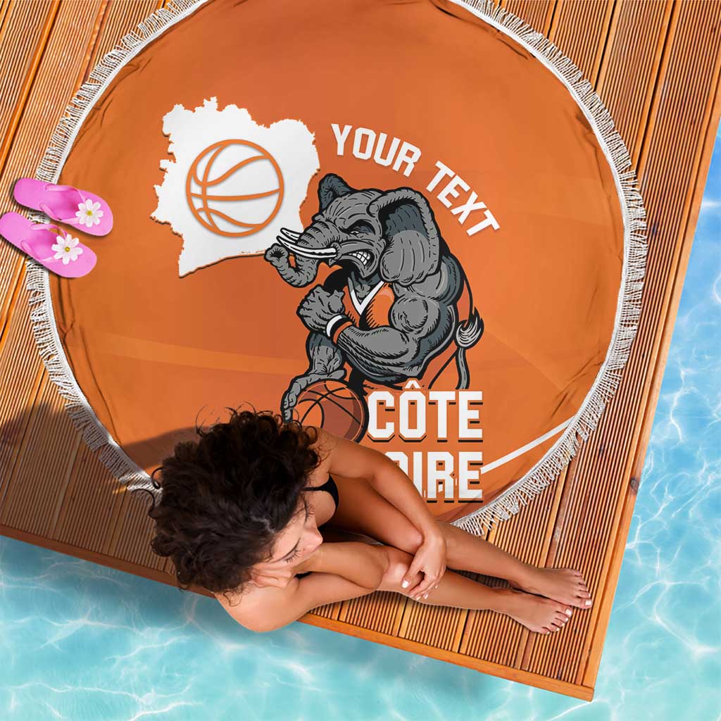Ivory Coast Basketball Custom Beach Blanket Allez Les Elephants - Wonder Print Shop