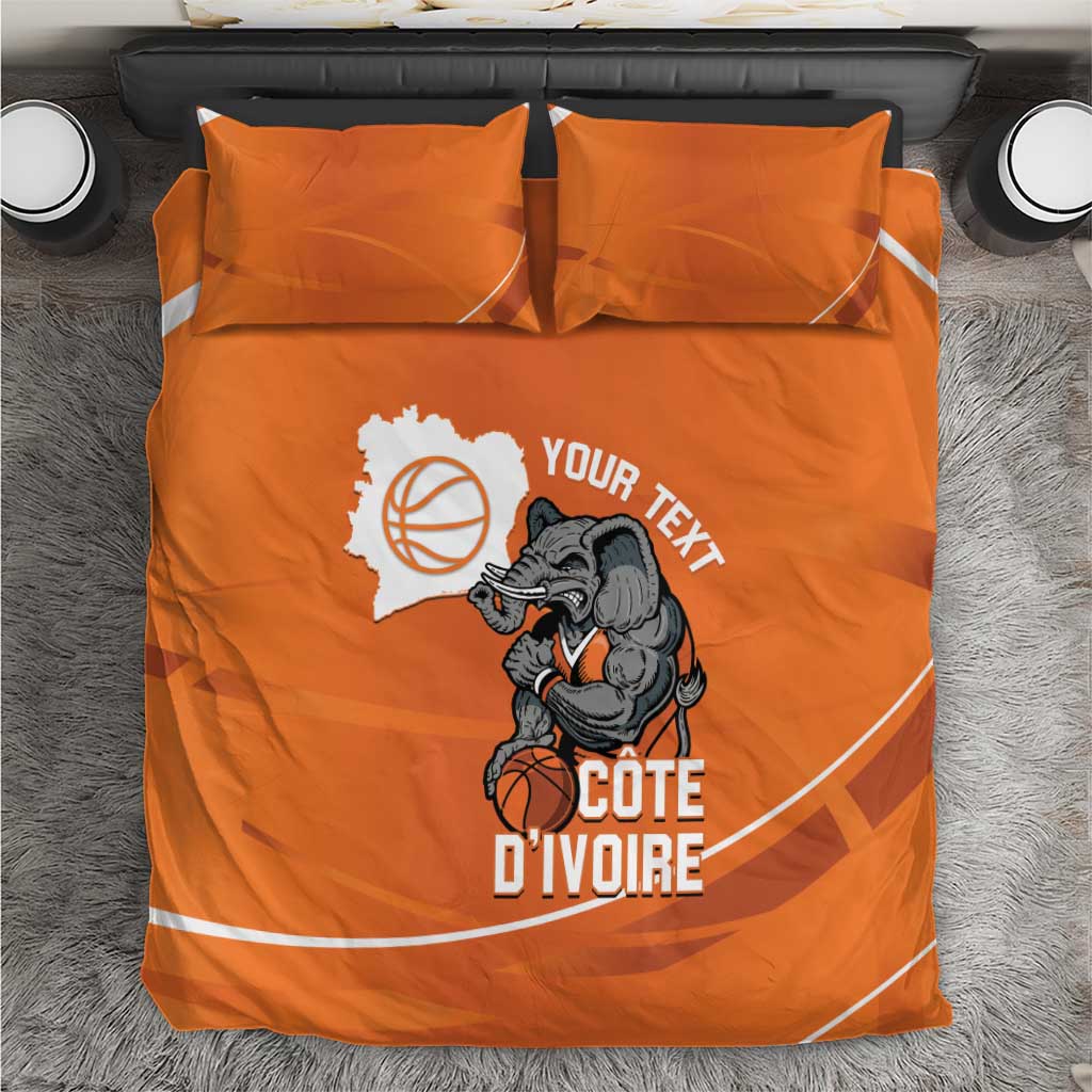Ivory Coast Basketball Custom Bedding Set Allez Les Elephants - Wonder Print Shop