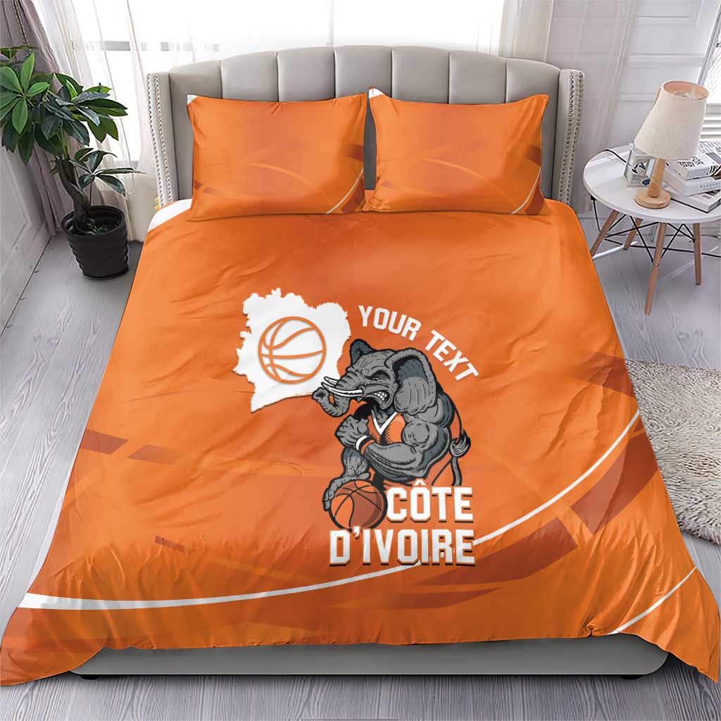 Ivory Coast Basketball Custom Bedding Set Allez Les Elephants - Wonder Print Shop