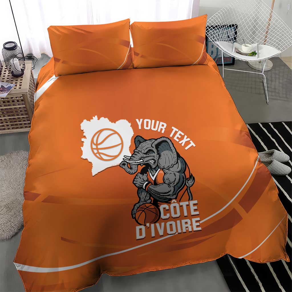 Ivory Coast Basketball Custom Bedding Set Allez Les Elephants - Wonder Print Shop