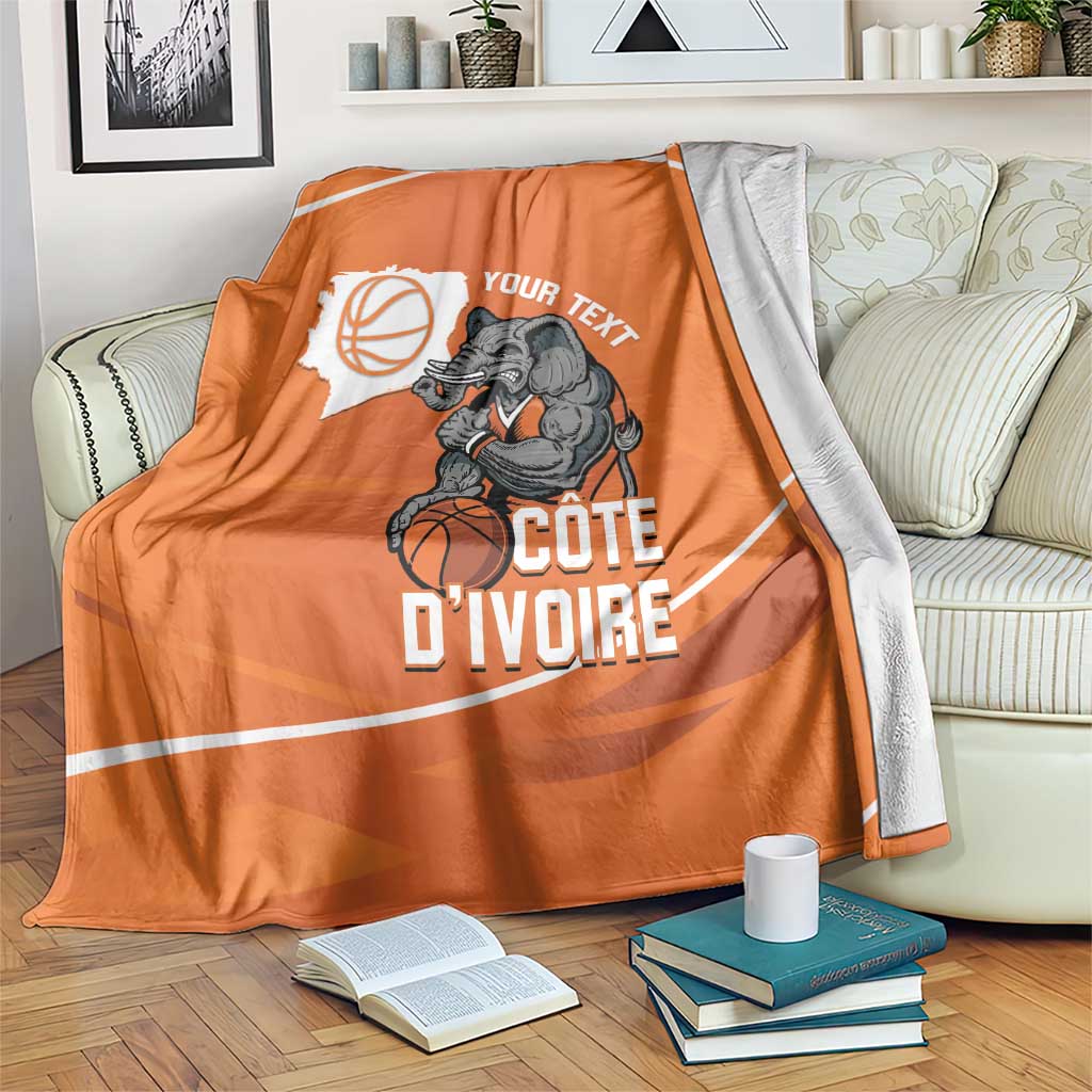 Ivory Coast Basketball Custom Blanket Allez Les Elephants - Wonder Print Shop