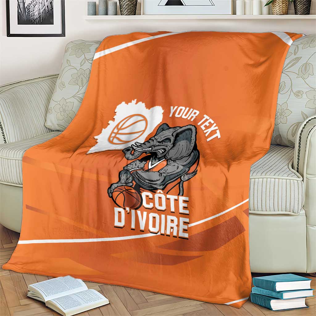Ivory Coast Basketball Custom Blanket Allez Les Elephants - Wonder Print Shop