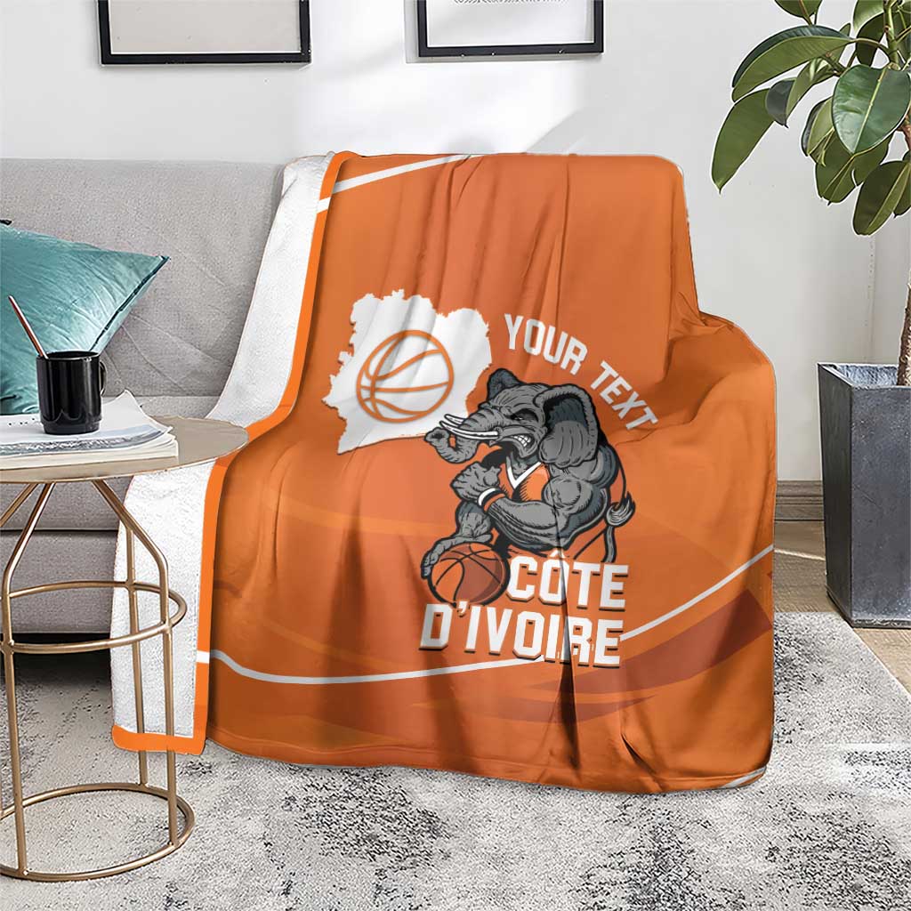 Ivory Coast Basketball Custom Blanket Allez Les Elephants - Wonder Print Shop