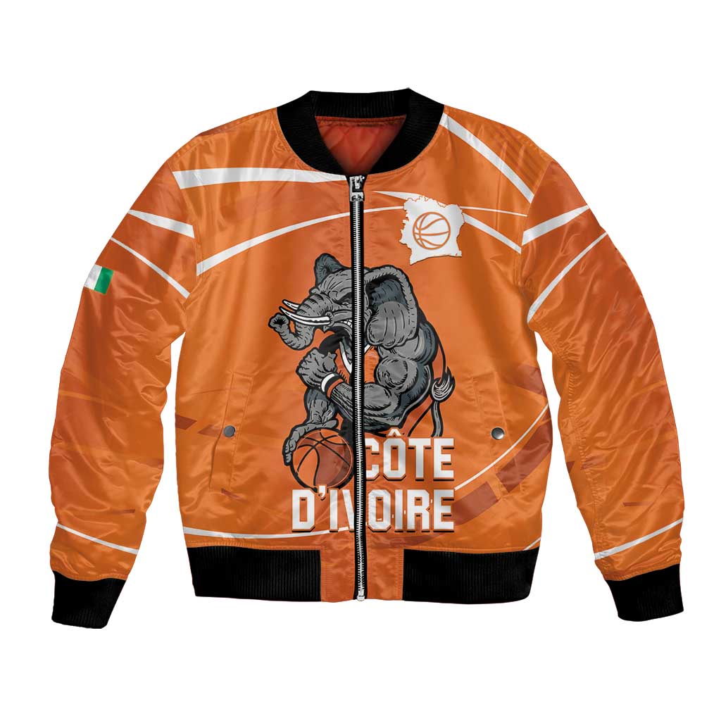 Ivory Coast Basketball Custom Bomber Jacket Allez Les Elephants - Wonder Print Shop