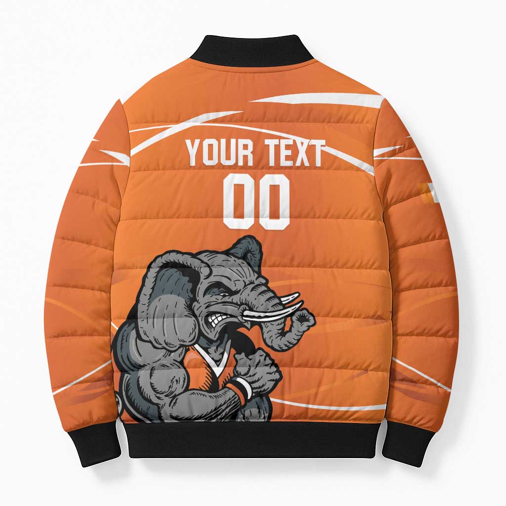 Ivory Coast Basketball Custom Bomber Puffer Jacket Allez Les Elephants - Wonder Print Shop