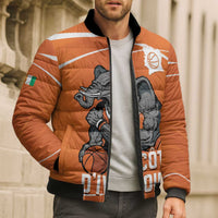 Ivory Coast Basketball Custom Bomber Puffer Jacket Allez Les Elephants - Wonder Print Shop