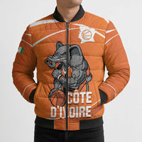 Ivory Coast Basketball Custom Bomber Puffer Jacket Allez Les Elephants - Wonder Print Shop