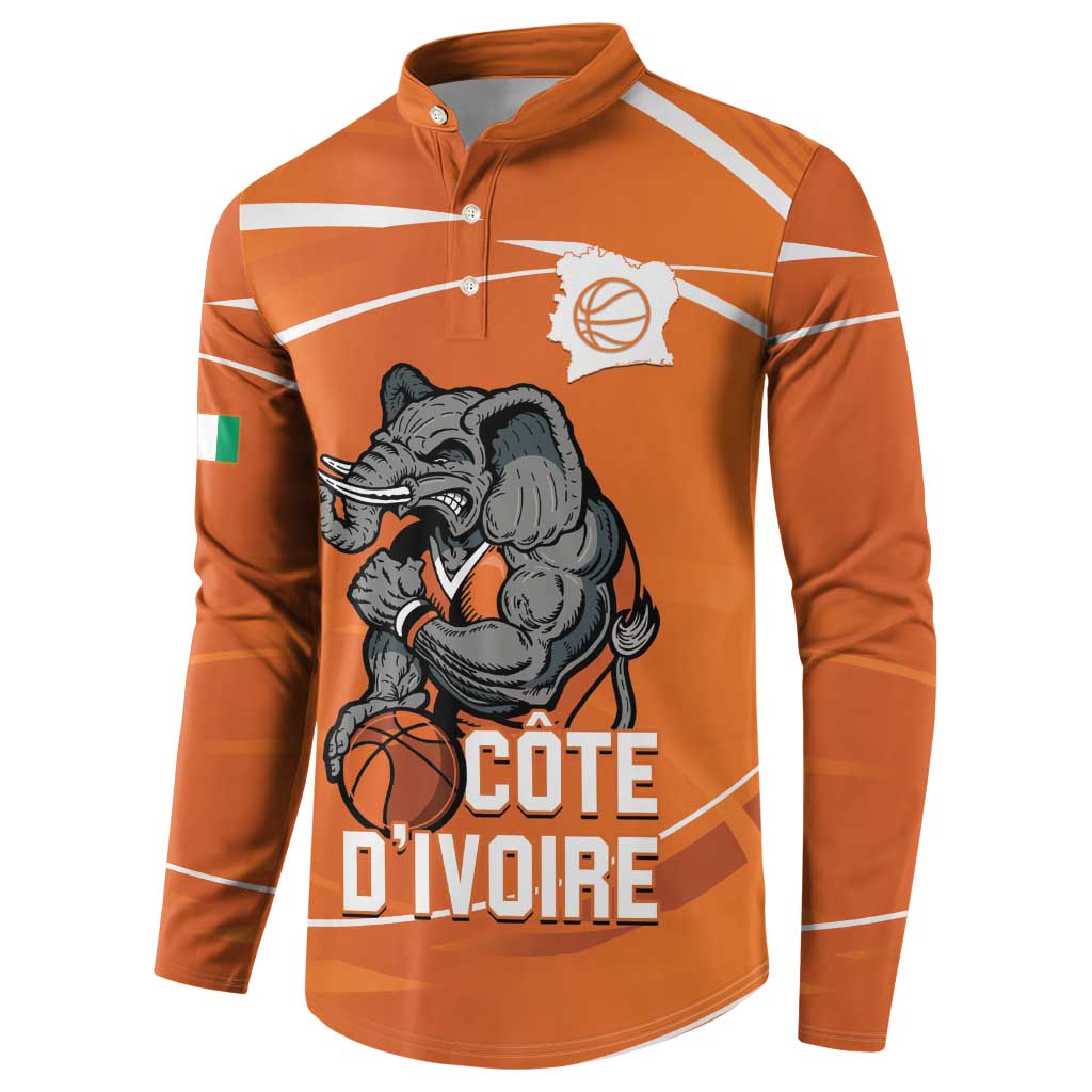 Ivory Coast Basketball Custom Button Sweatshirt Allez Les Elephants - Wonder Print Shop