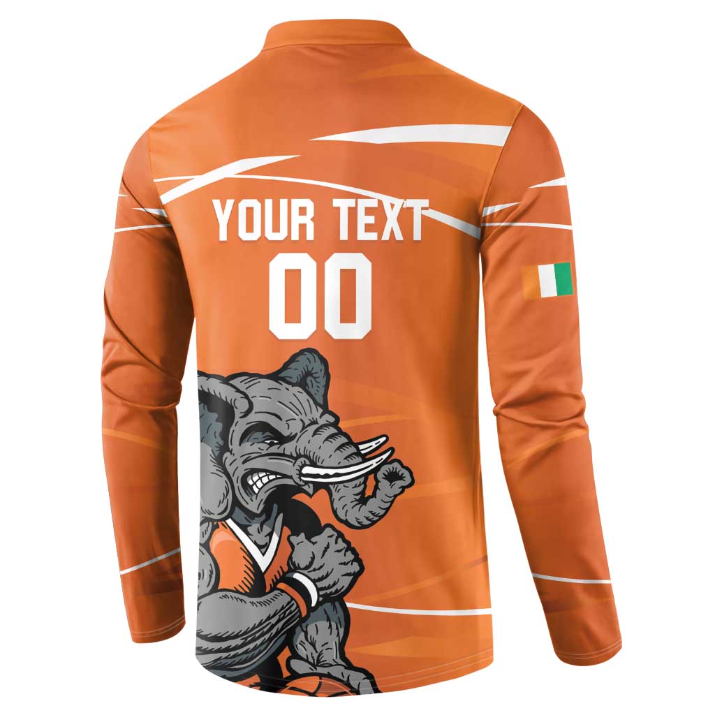 Ivory Coast Basketball Custom Button Sweatshirt Allez Les Elephants - Wonder Print Shop