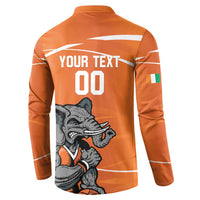 Ivory Coast Basketball Custom Button Sweatshirt Allez Les Elephants - Wonder Print Shop