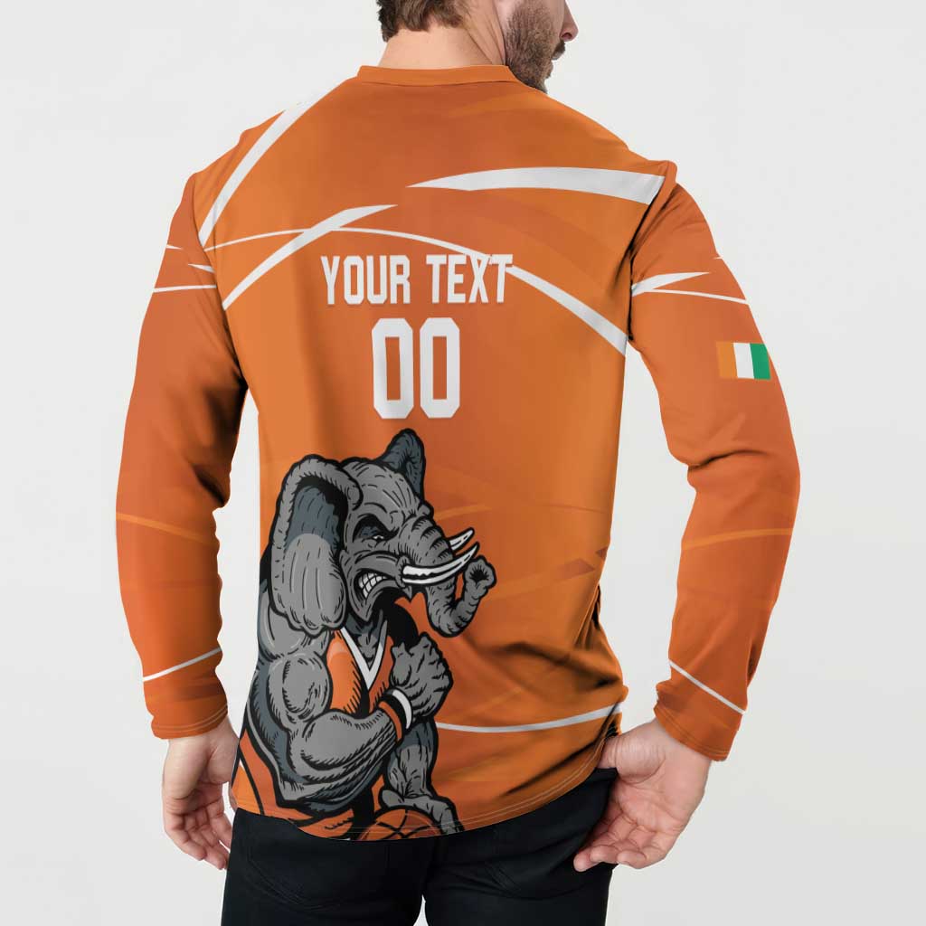 Ivory Coast Basketball Custom Button Sweatshirt Allez Les Elephants - Wonder Print Shop
