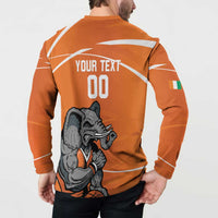 Ivory Coast Basketball Custom Button Sweatshirt Allez Les Elephants - Wonder Print Shop