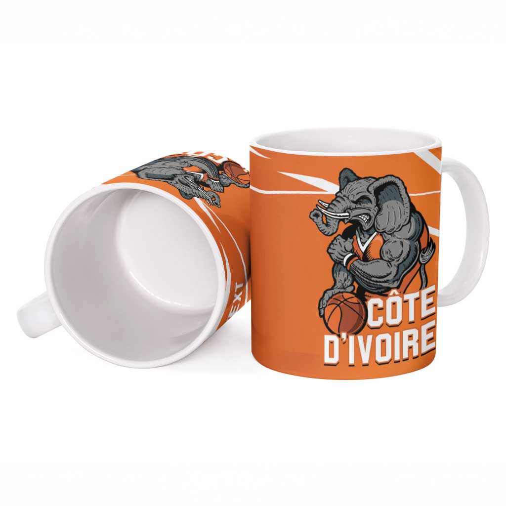 Ivory Coast Basketball Custom Ceramic Mug Allez Les Elephants - Wonder Print Shop