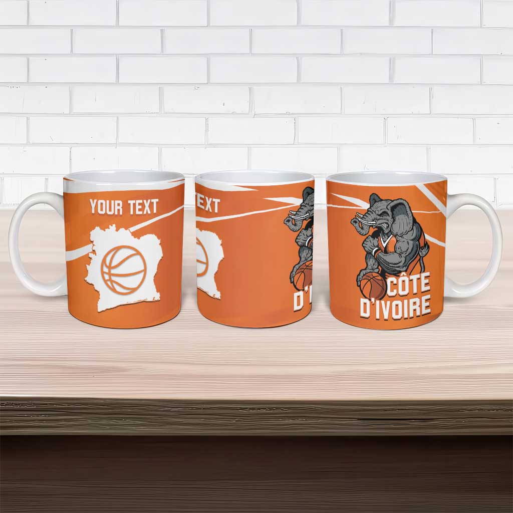 Ivory Coast Basketball Custom Ceramic Mug Allez Les Elephants - Wonder Print Shop