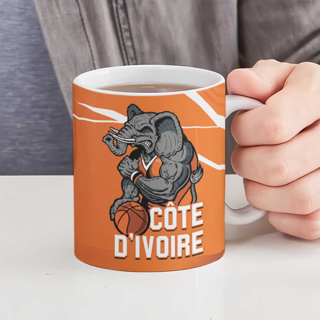 Ivory Coast Basketball Custom Ceramic Mug Allez Les Elephants - Wonder Print Shop