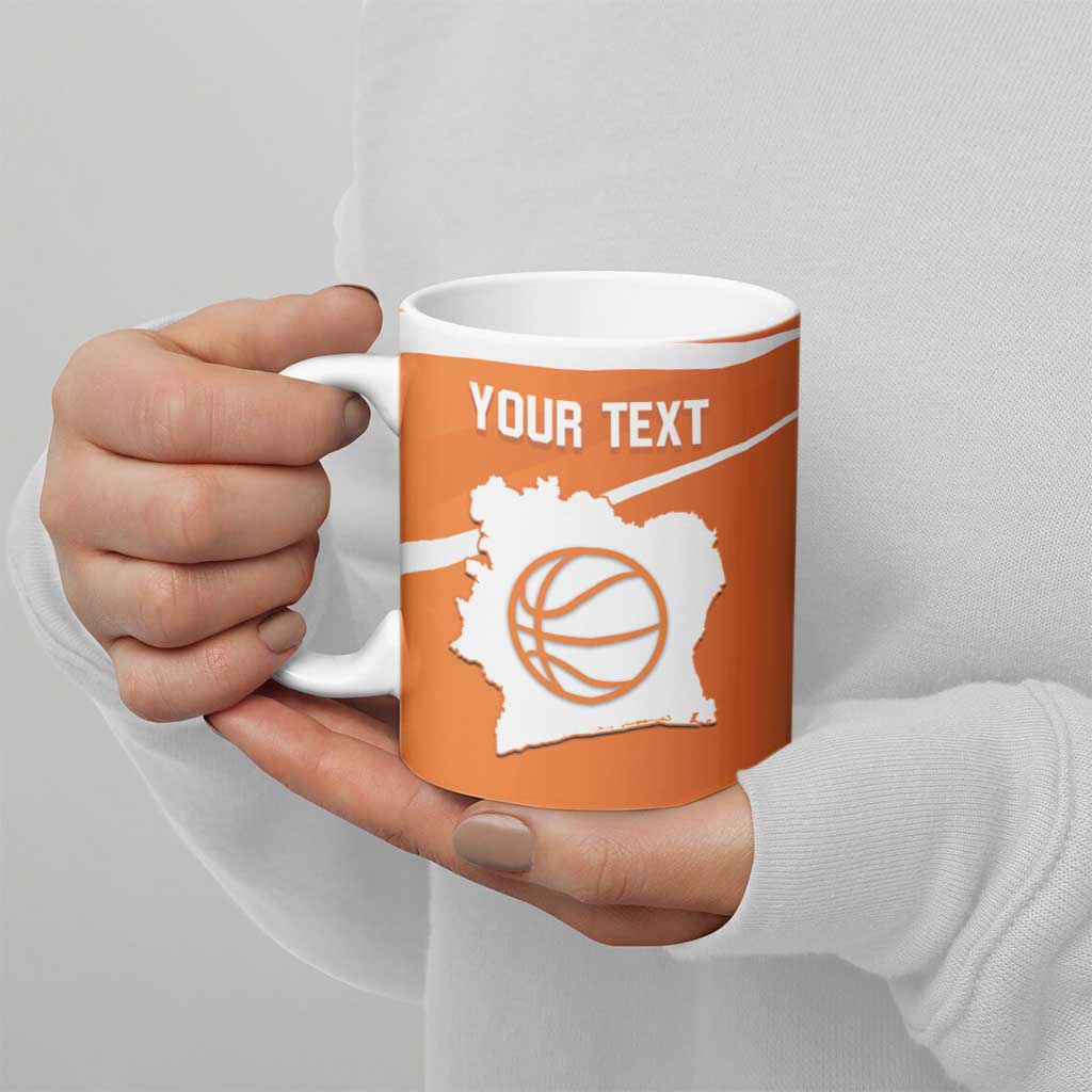 Ivory Coast Basketball Custom Ceramic Mug Allez Les Elephants - Wonder Print Shop