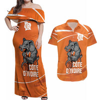 Ivory Coast Basketball Custom Couples Matching Off Shoulder Maxi Dress and Hawaiian Shirt Allez Les Elephants - Wonder Print Shop