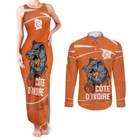 Ivory Coast Basketball Custom Couples Matching Tank Maxi Dress and Long Sleeve Button Shirt Allez Les Elephants - Wonder Print Shop