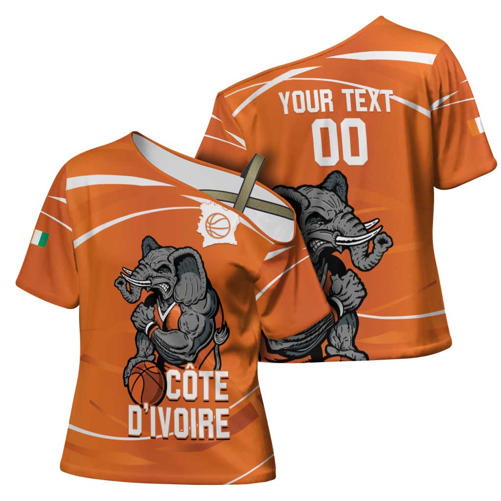 Ivory Coast Basketball Custom Cross Shoulder Shirt Allez Les Elephants - Wonder Print Shop