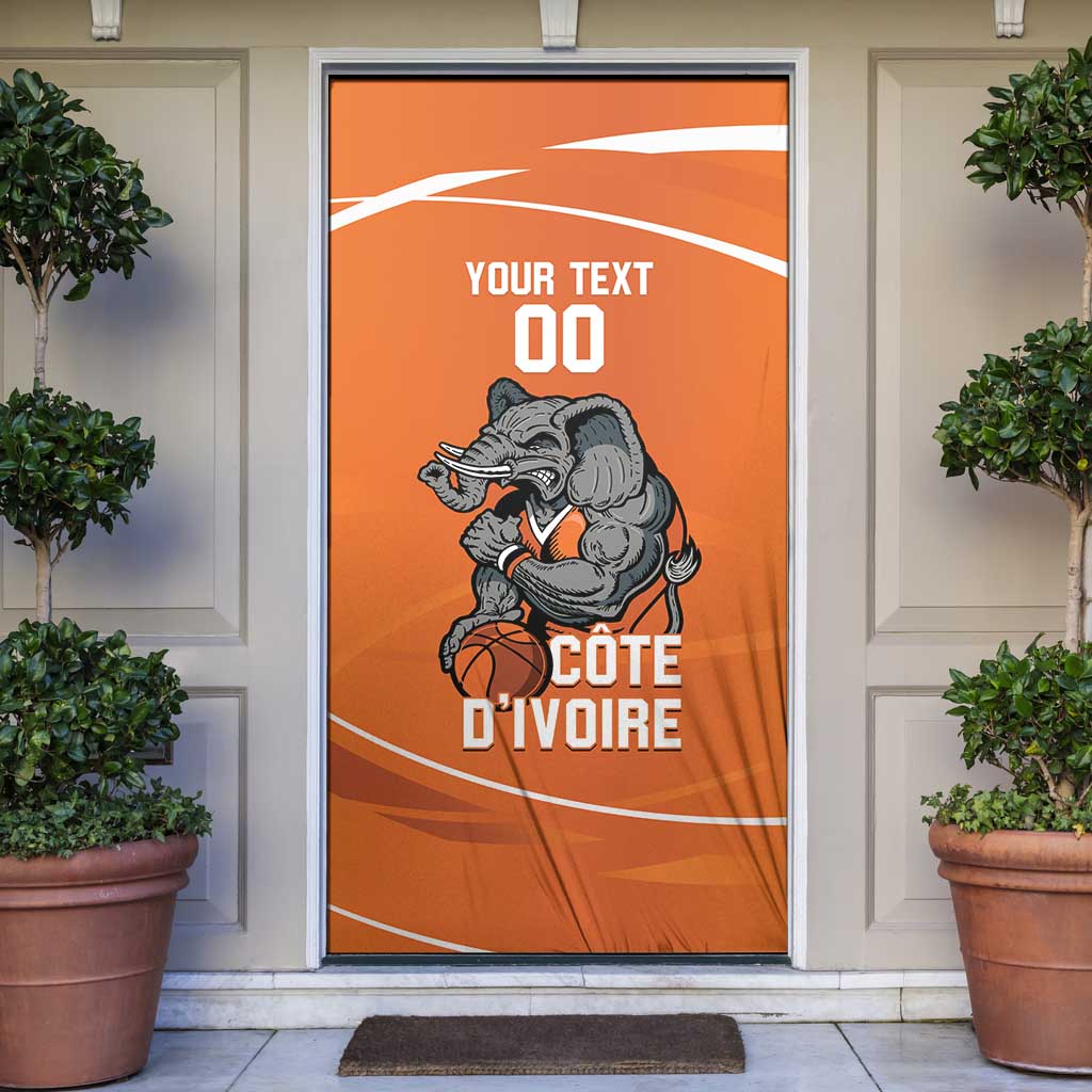 Ivory Coast Basketball Custom Door Cover Allez Les Elephants - Wonder Print Shop