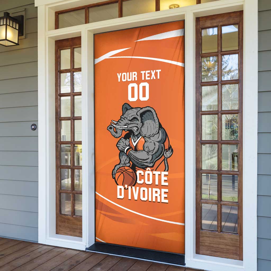 Ivory Coast Basketball Custom Door Cover Allez Les Elephants - Wonder Print Shop