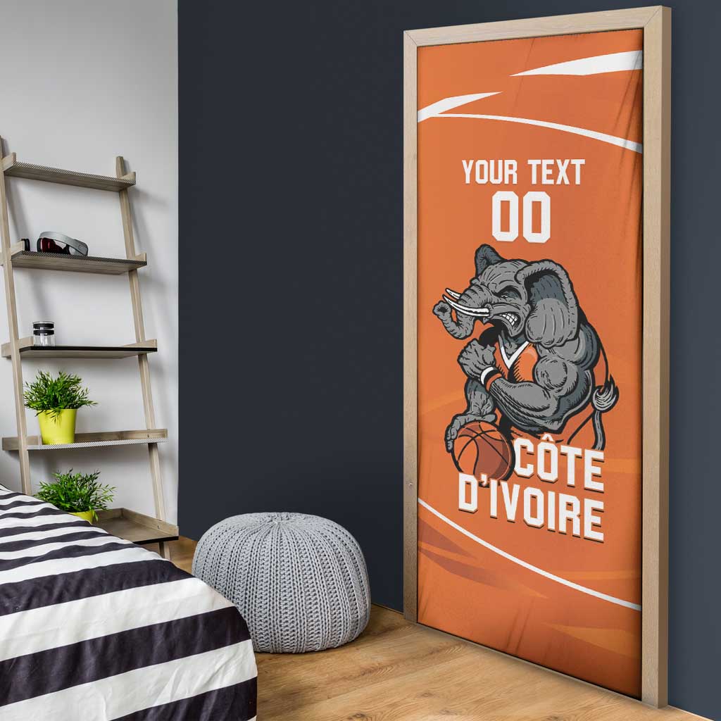 Ivory Coast Basketball Custom Door Cover Allez Les Elephants - Wonder Print Shop