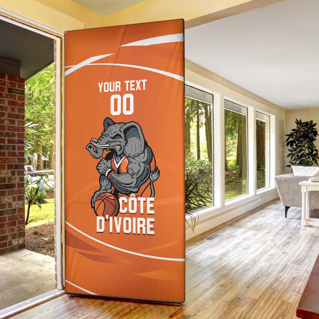 Ivory Coast Basketball Custom Door Cover Allez Les Elephants - Wonder Print Shop