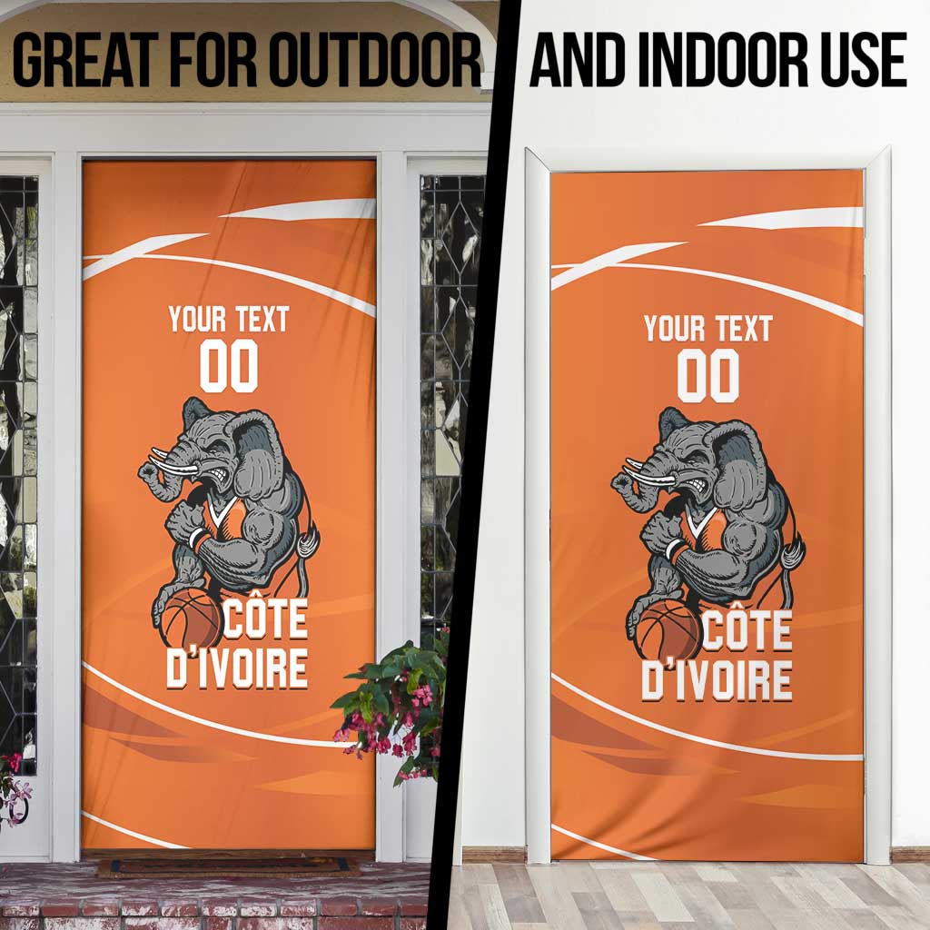 Ivory Coast Basketball Custom Door Cover Allez Les Elephants - Wonder Print Shop