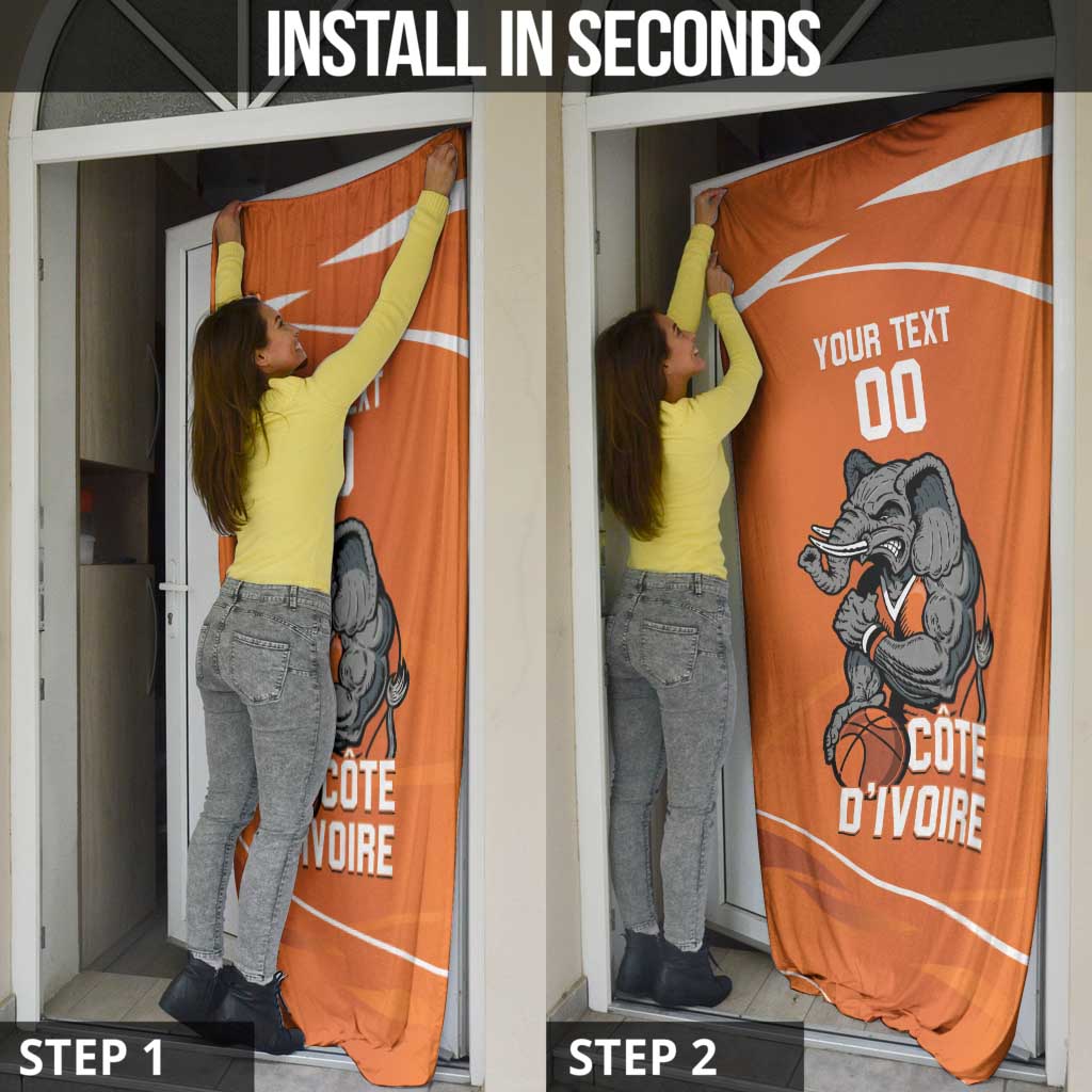 Ivory Coast Basketball Custom Door Cover Allez Les Elephants - Wonder Print Shop