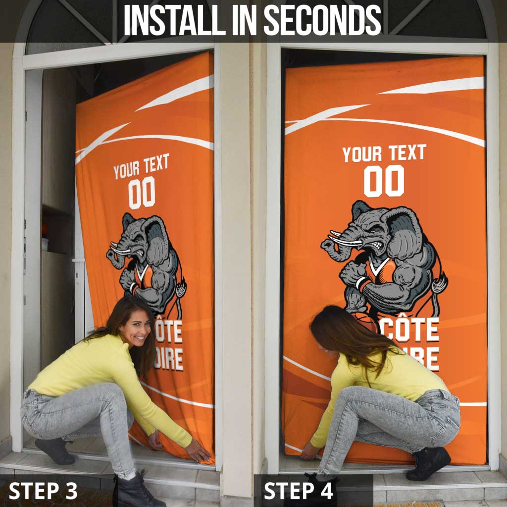 Ivory Coast Basketball Custom Door Cover Allez Les Elephants - Wonder Print Shop