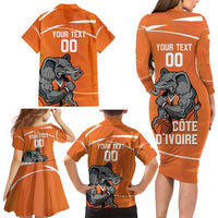 Ivory Coast Basketball Custom Family Matching Long Sleeve Bodycon Dress and Hawaiian Shirt Allez Les Elephants - Wonder Print Shop