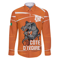 Ivory Coast Basketball Custom Family Matching Long Sleeve Bodycon Dress and Hawaiian Shirt Allez Les Elephants - Wonder Print Shop