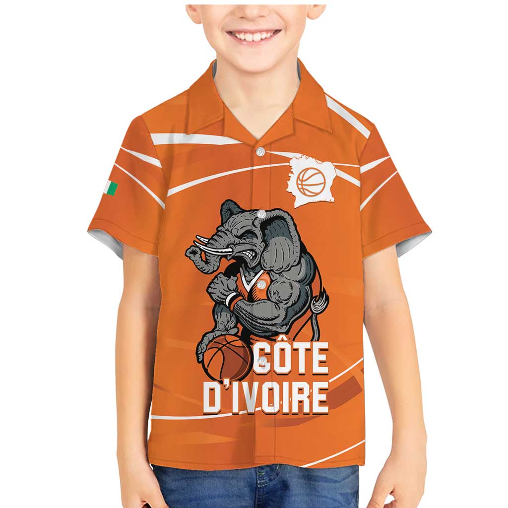 Ivory Coast Basketball Custom Family Matching Mermaid Dress and Hawaiian Shirt Allez Les Elephants - Wonder Print Shop