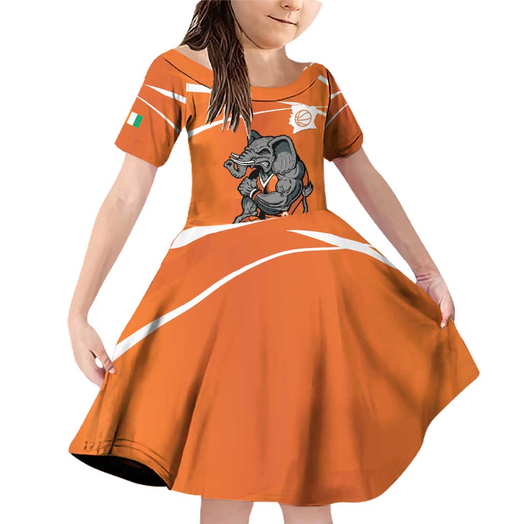 Ivory Coast Basketball Custom Family Matching Off Shoulder Short Dress and Hawaiian Shirt Allez Les Elephants - Wonder Print Shop