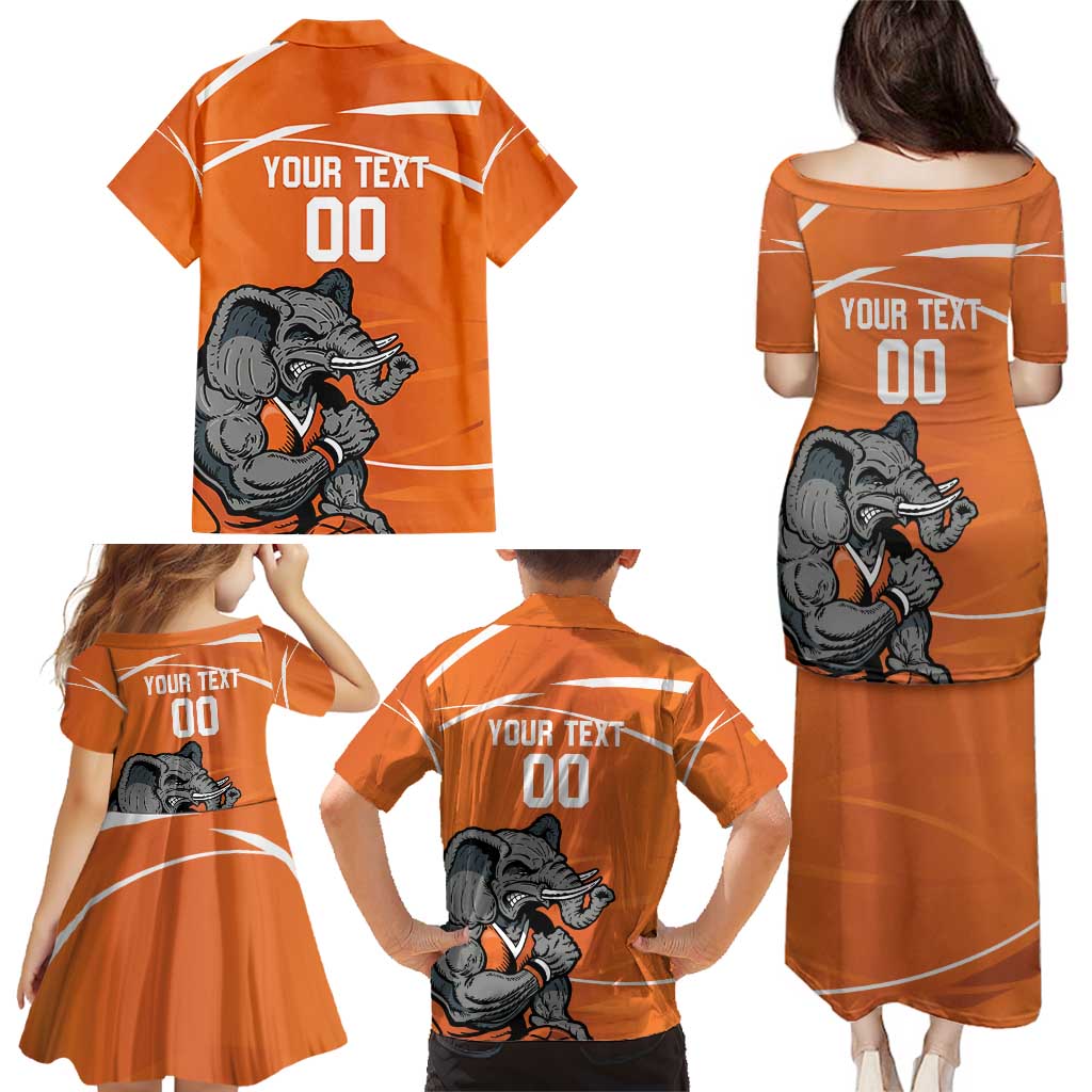 Ivory Coast Basketball Custom Family Matching Puletasi and Hawaiian Shirt Allez Les Elephants - Wonder Print Shop