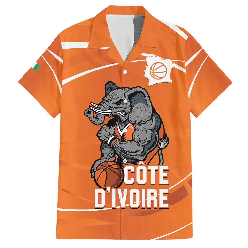 Ivory Coast Basketball Custom Family Matching Short Sleeve Bodycon Dress and Hawaiian Shirt Allez Les Elephants - Wonder Print Shop