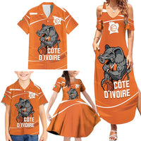 Ivory Coast Basketball Custom Family Matching Summer Maxi Dress and Hawaiian Shirt Allez Les Elephants - Wonder Print Shop